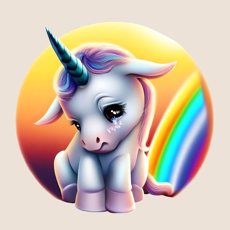 Depression Einhorn traurig Regenbogen
