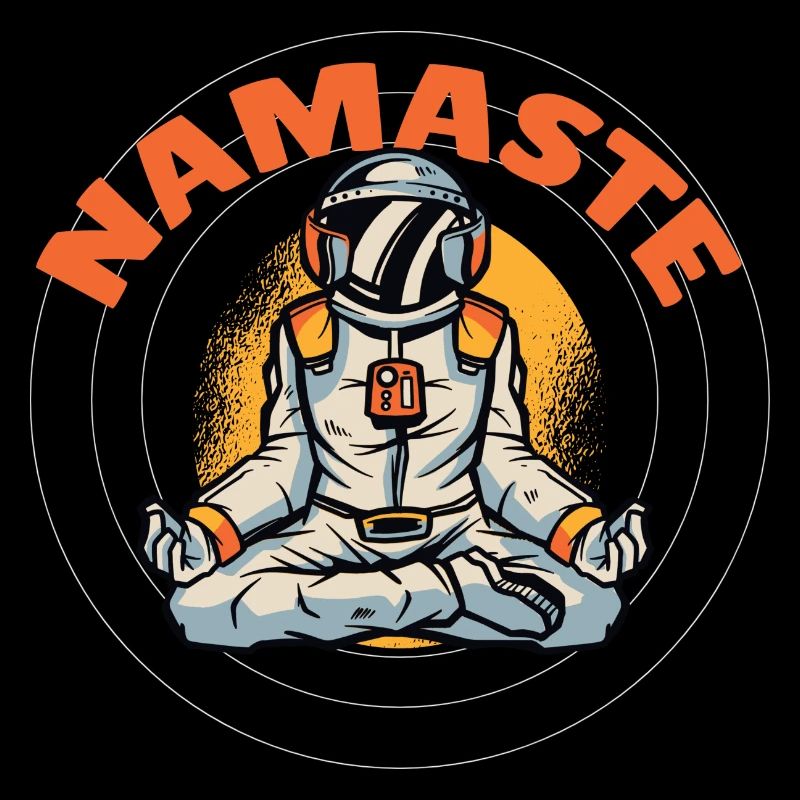 Astronaute méditant, cool, drôle