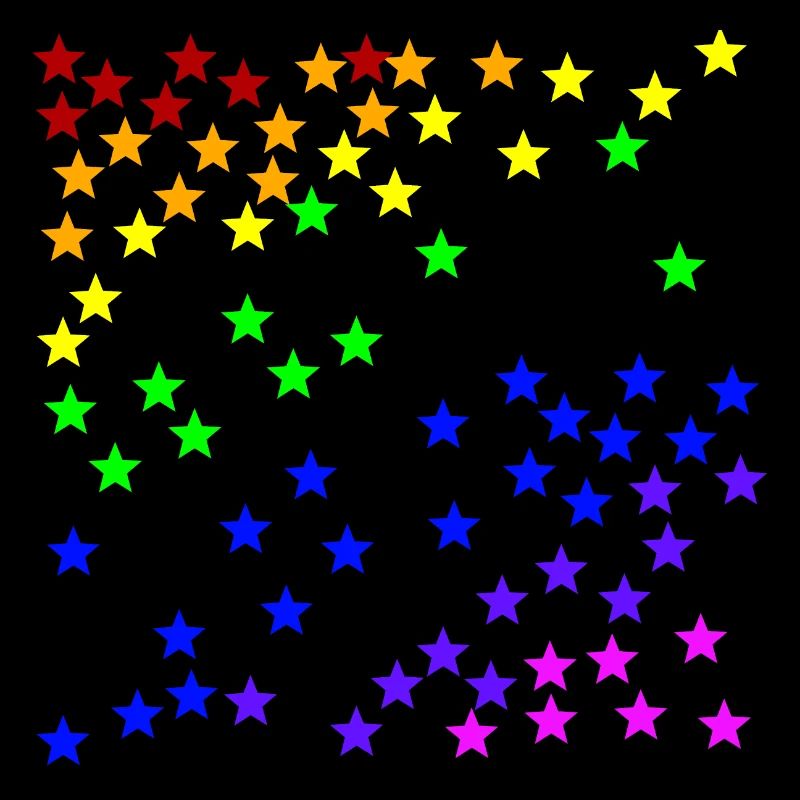Idée cadeau étoiles arc-en-ciel colorées