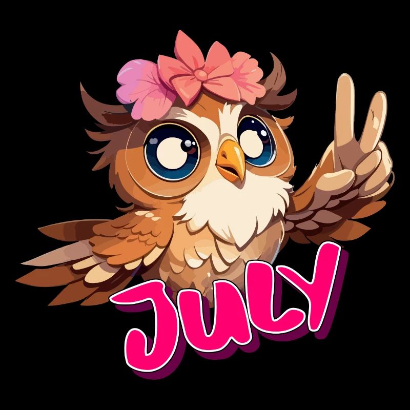 JULY - Schöner Mädchen Name mit süßer EULE