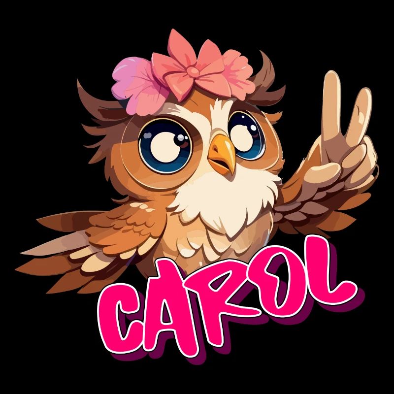 CAROL - Schöner Mädchen Name mit süßer EULE