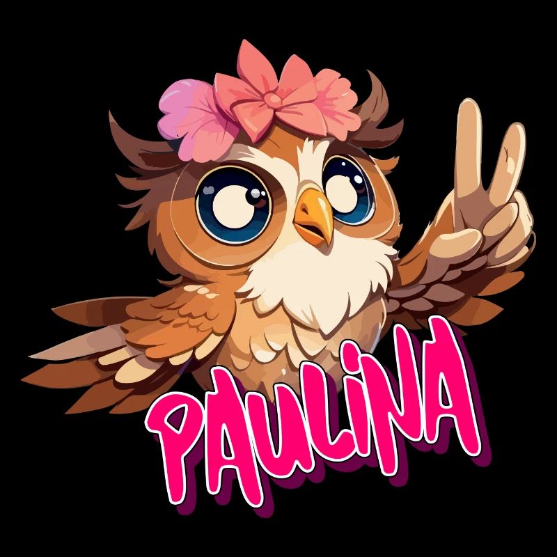 PAULINA - Schöner Mädchen Name mit süßer EULE