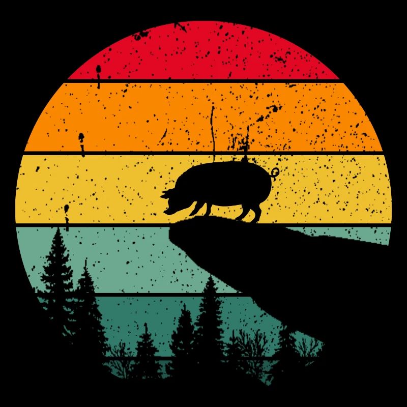 Vintage Retro Pig Pig Sau Bauer