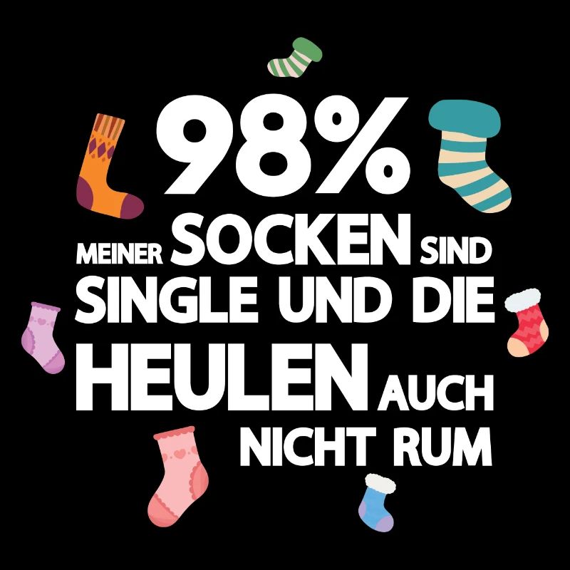 Meine Socken sind Single / Lustiger Spruch Strumpf