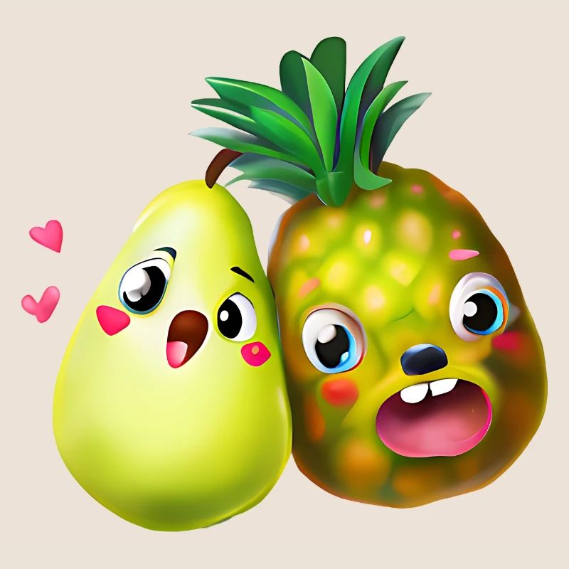 Pineapple Pear Love - Cute Fruit Design
