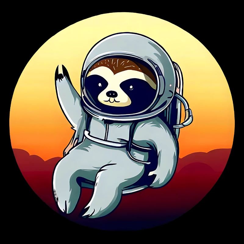 Plus paresseux dans l’espace au coucher du soleil