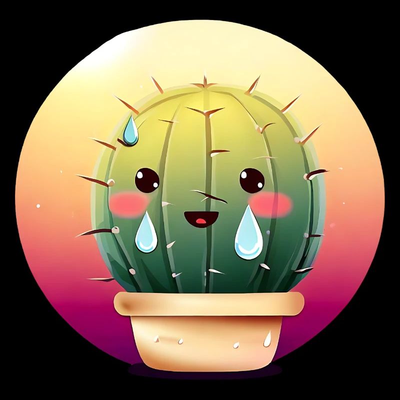 Sweating cactus in sunset