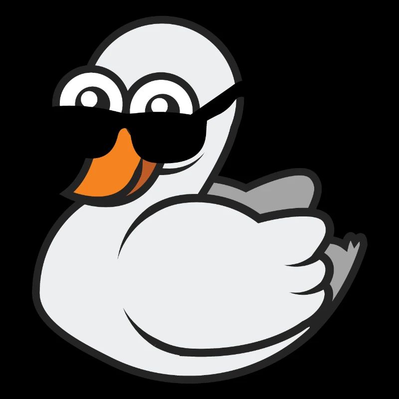 Cool duck with sunglasses