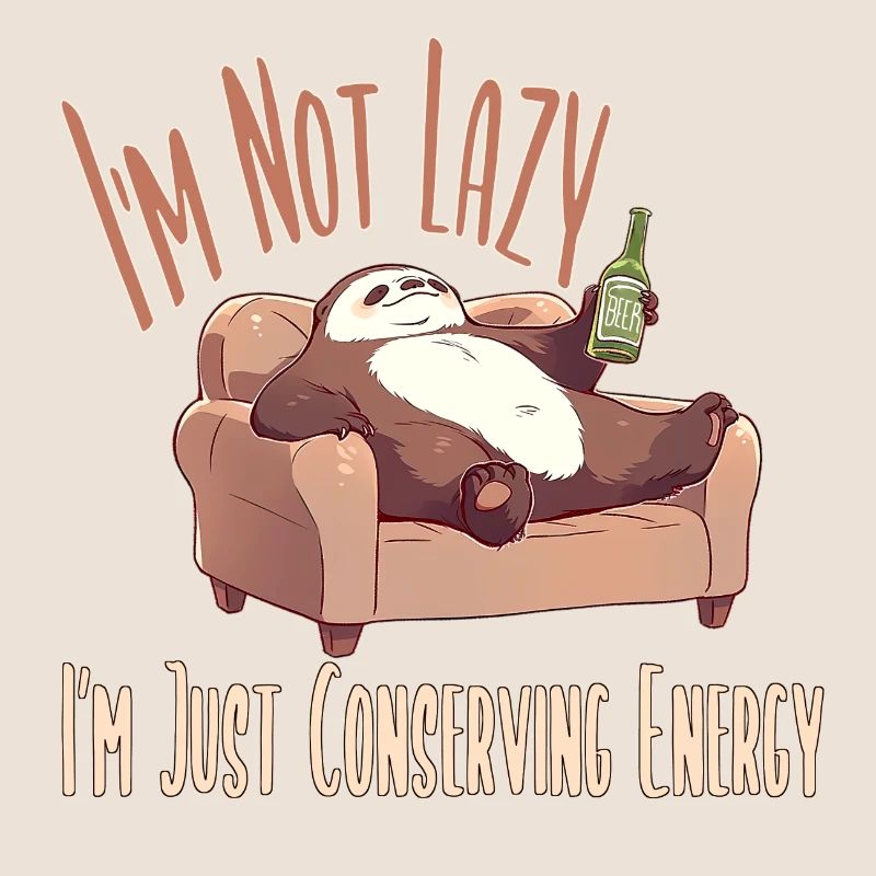 Ein Faultier, das auf einer Couch liegt und Bier mit dem