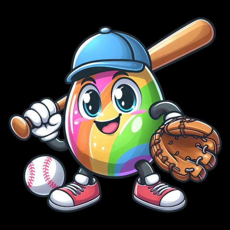 Conception de baseball d’oeuf de Pâques pour les fans de baseball