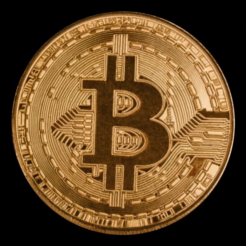 Button "BITCOIN"-Design, Logo, Aufkleber, Magnet