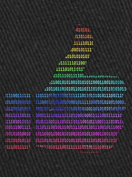 hand like binary rainbow
