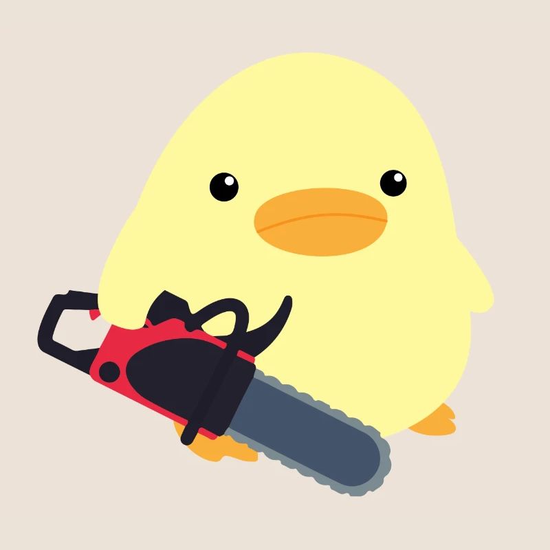 Canard avec tronçonneuse Meme Poussin Idée cadeau Poulet