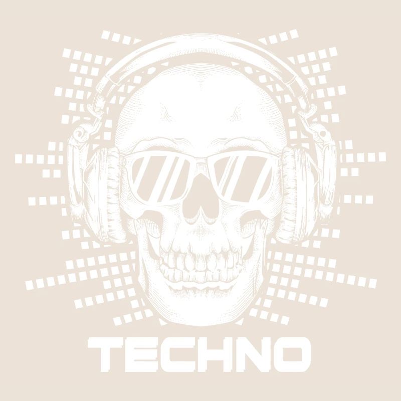 Techno Musik Minimal Schädel Brille