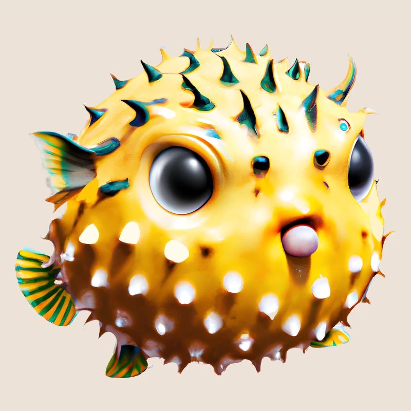 Inflated puffer fish