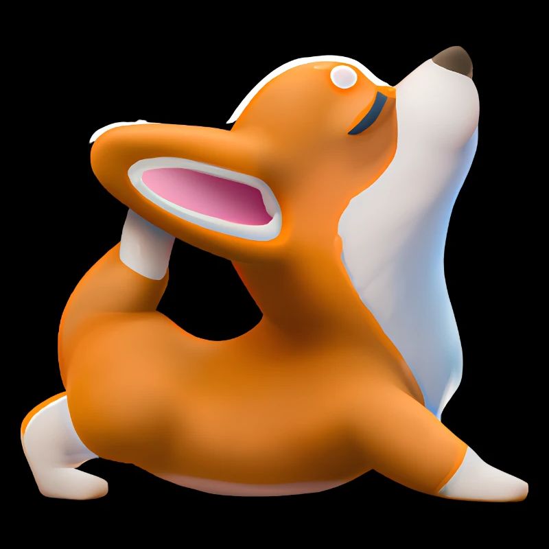 Chien Corgi en pose de yoga