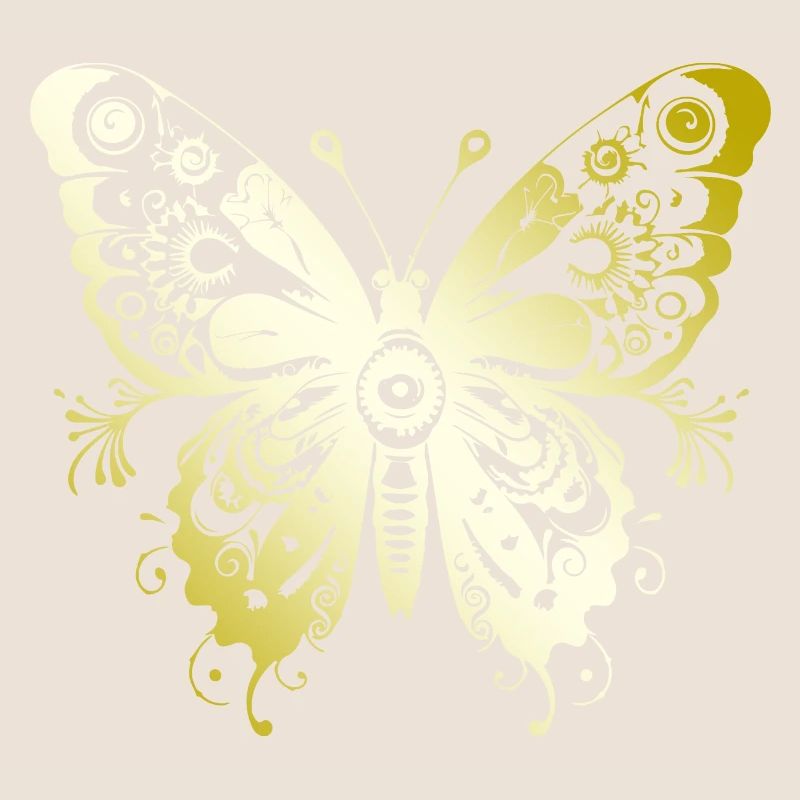 Schmetterling Mandala gold