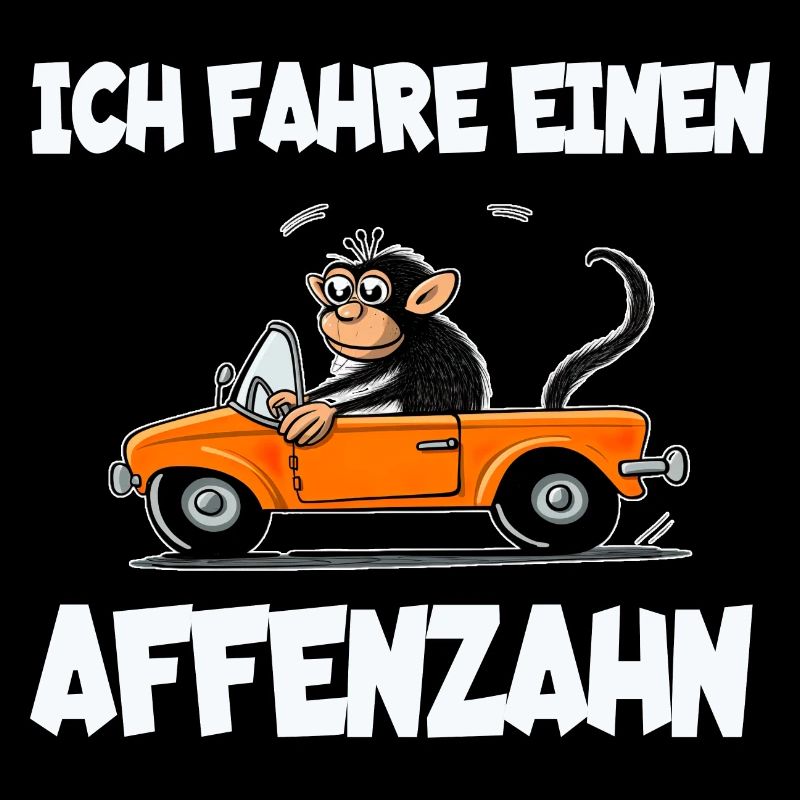 Ich fahre einen Affenzahn Lustiger Affe im Auto
