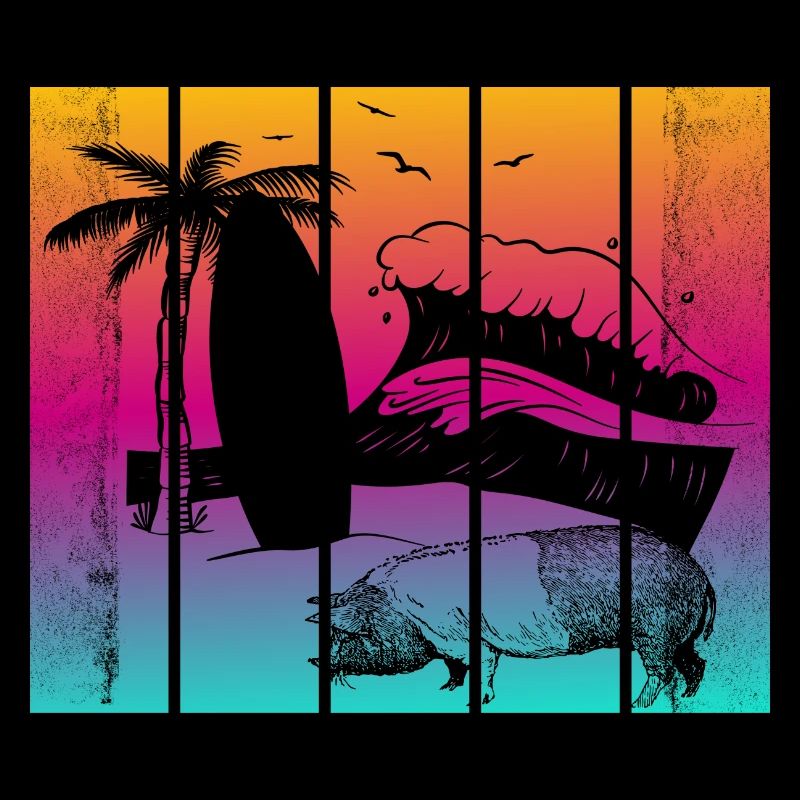 Pig Surfboard Surfboard Surfer Beach