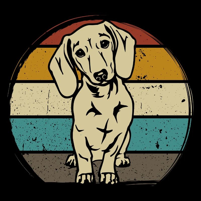 Dackel Hund Rasse Dachshund Teckel 70er 80er retro