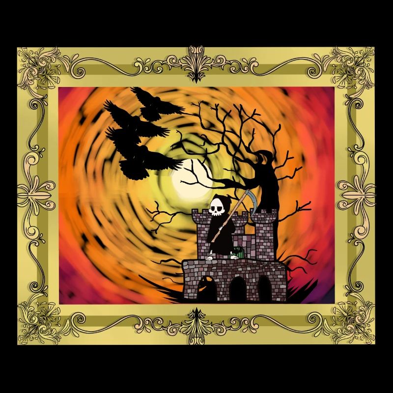 Middle Ages Castle Witching Hour Halloween Horror