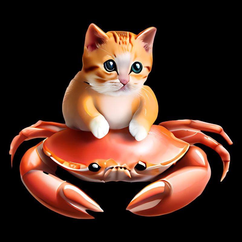 Bébé chat sur crabe