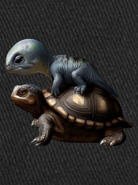 Dinosaur on turtle