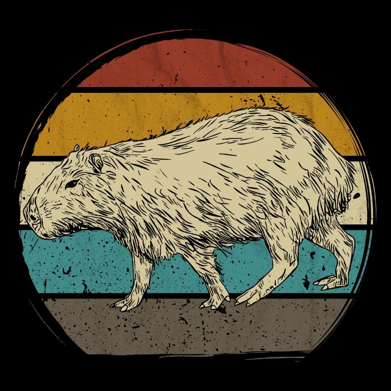 Capybara capybara rétro rongeur animal drôle