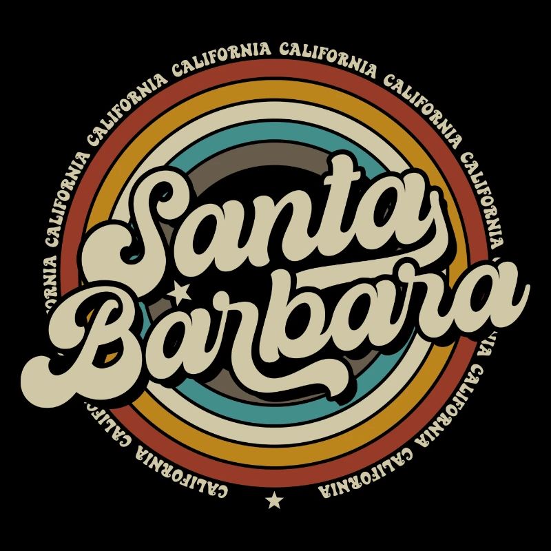 Santa Barbara California Sunset Retro