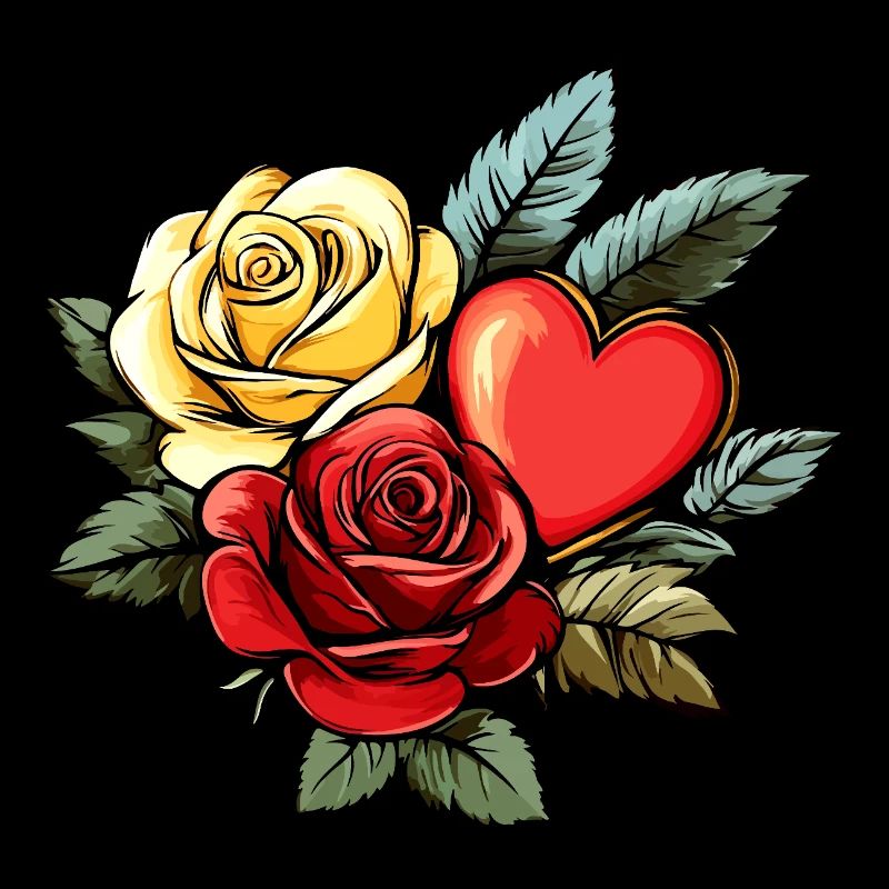 Rose Coeur Amour Saint Valentin
