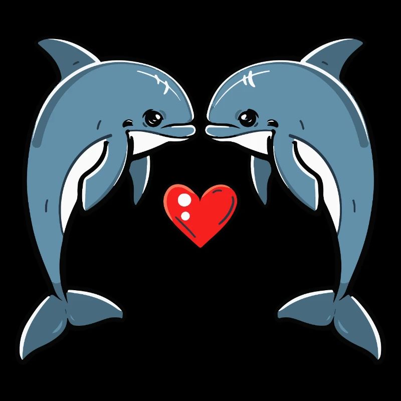 Couple de dauphins Saint-Valentin