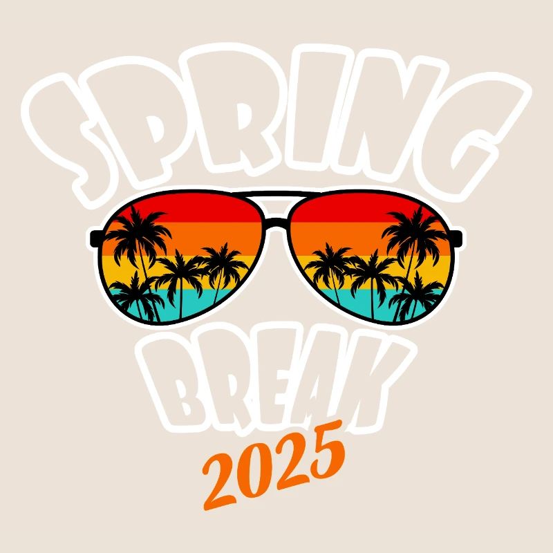 Spring Break 2025 Retro Sunset & Beach