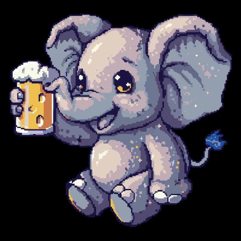 Elefant Pixel Bier