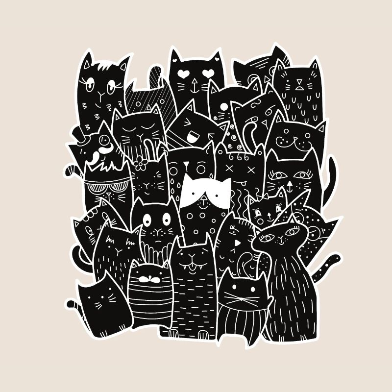 Cute Black Cats Pattern