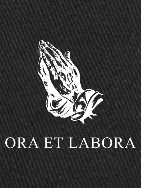 Prie et travaille latin blanc