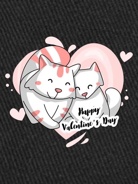 Chat motif Saint-Valentin
