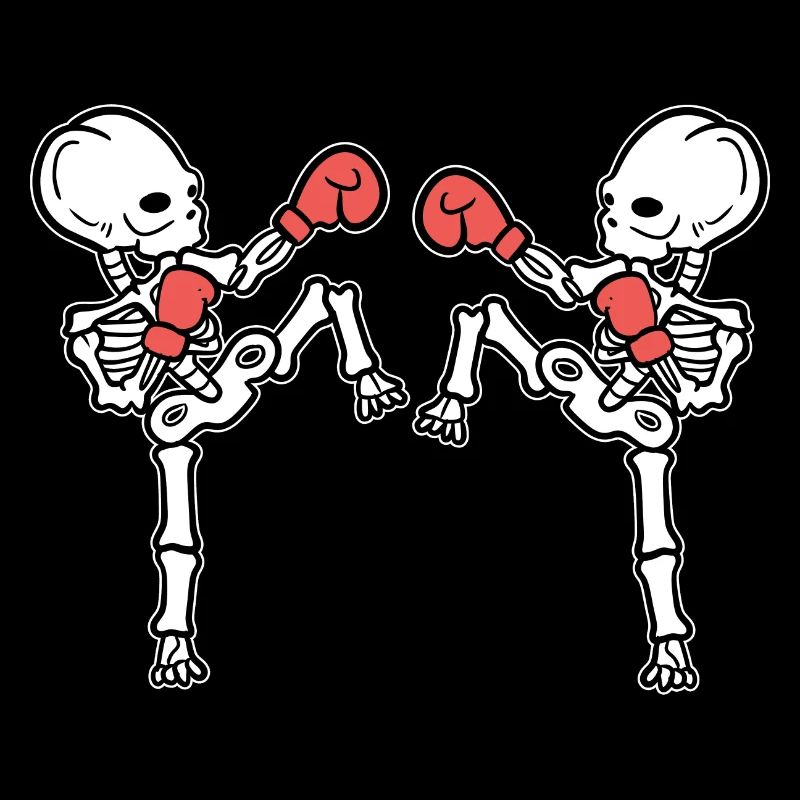 Lustiges Skelett Muay Thai Muay-Thai-Lehrer