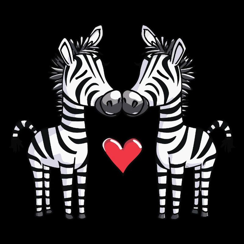 Zebra Couple Heart