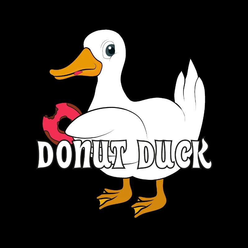 Duck with Donut Saying Donut Duck