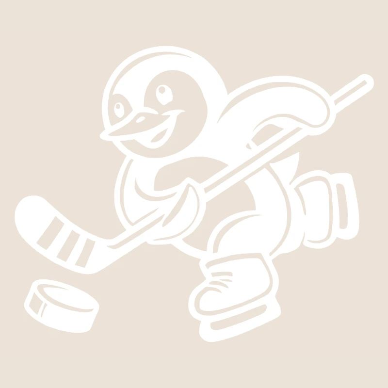 Süßer Pinguin Eishockeyspieler Silhouette