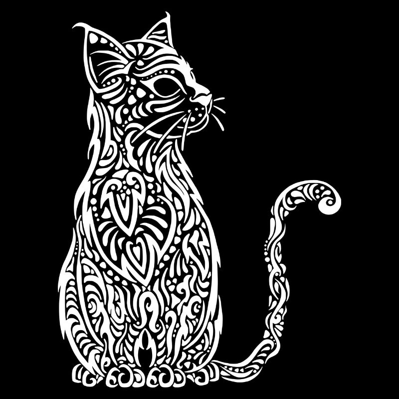 Cat Tribal white