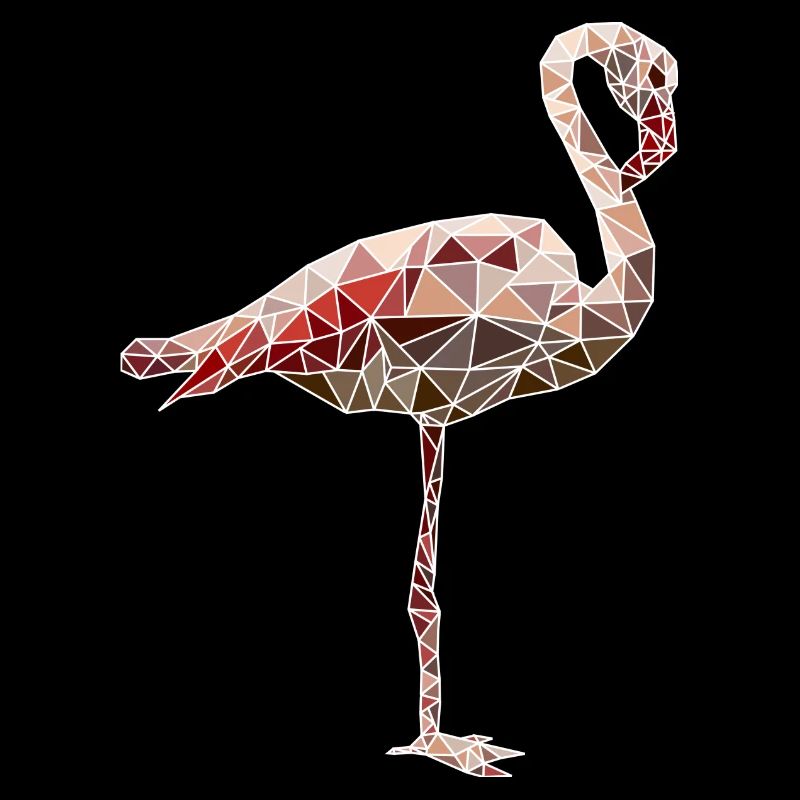 Flamant rose polygone mosaïque rose