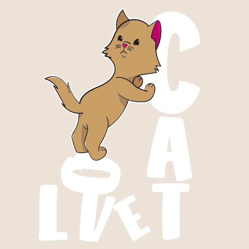 Chat mignon avec amour