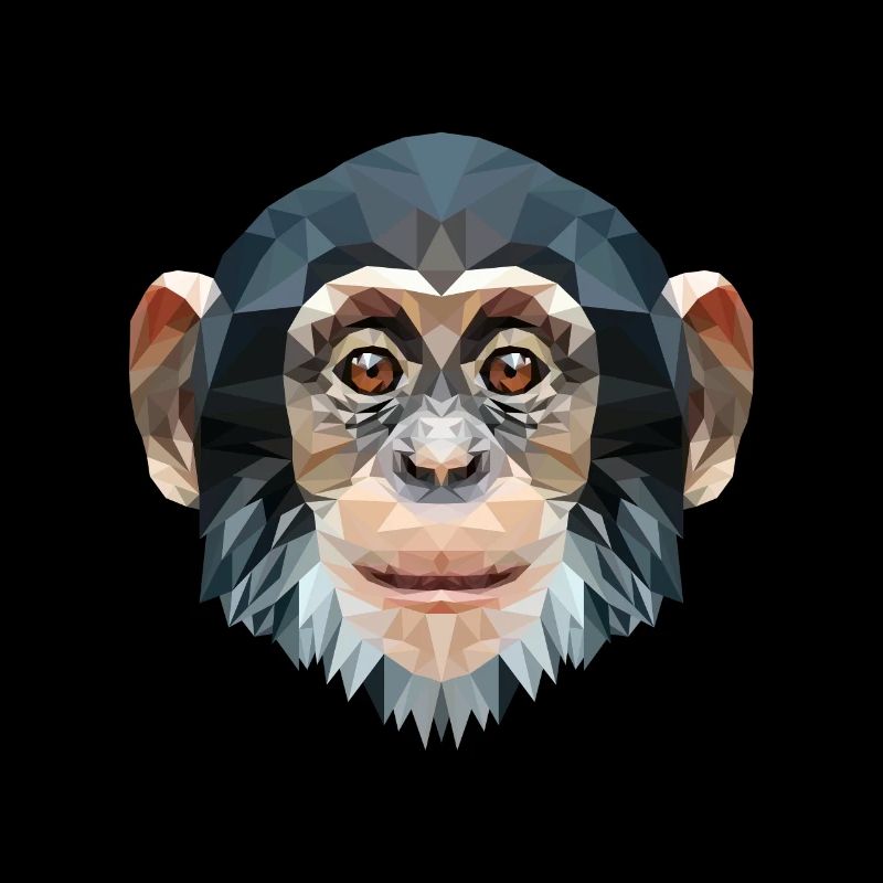 Polygon design monkey chimpanzee