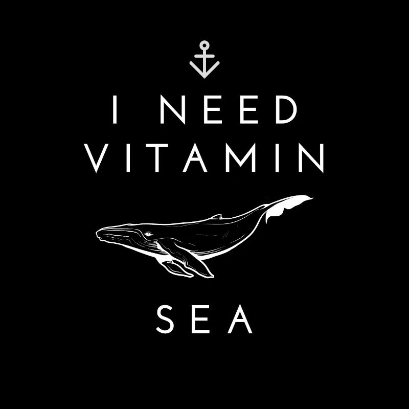 I Need Vitamine Sea Design | Ancre de baleine dessinée
