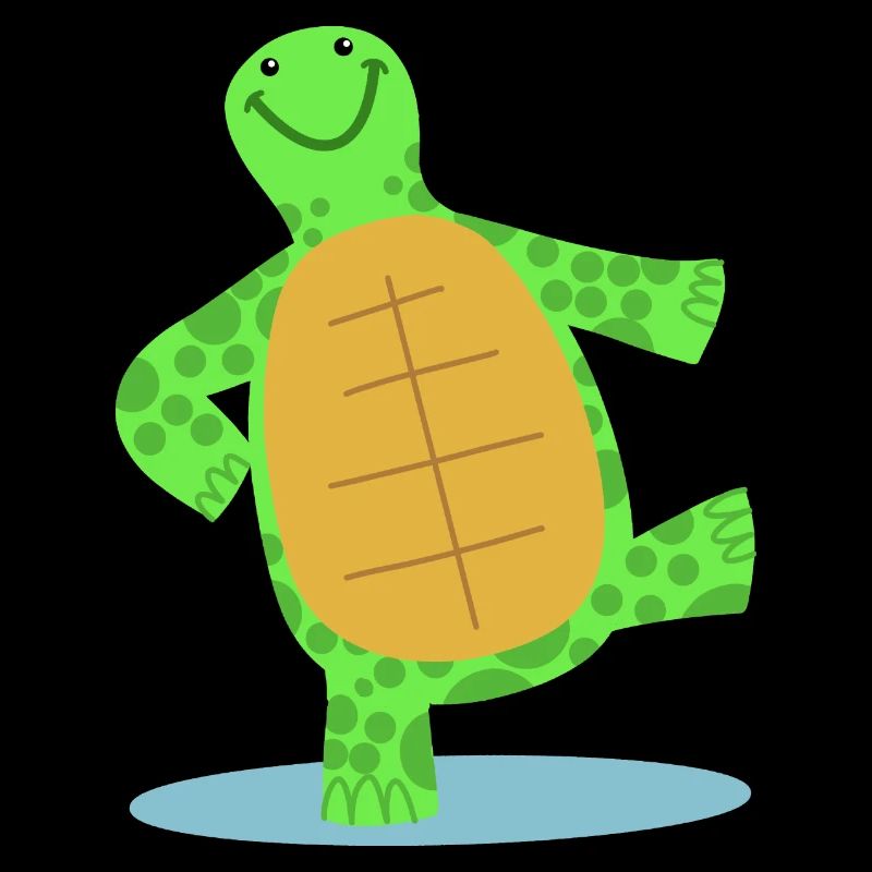 Hand drawn dancing turtle