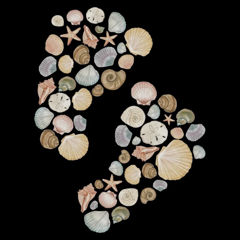 Footprints from shells - watercolour