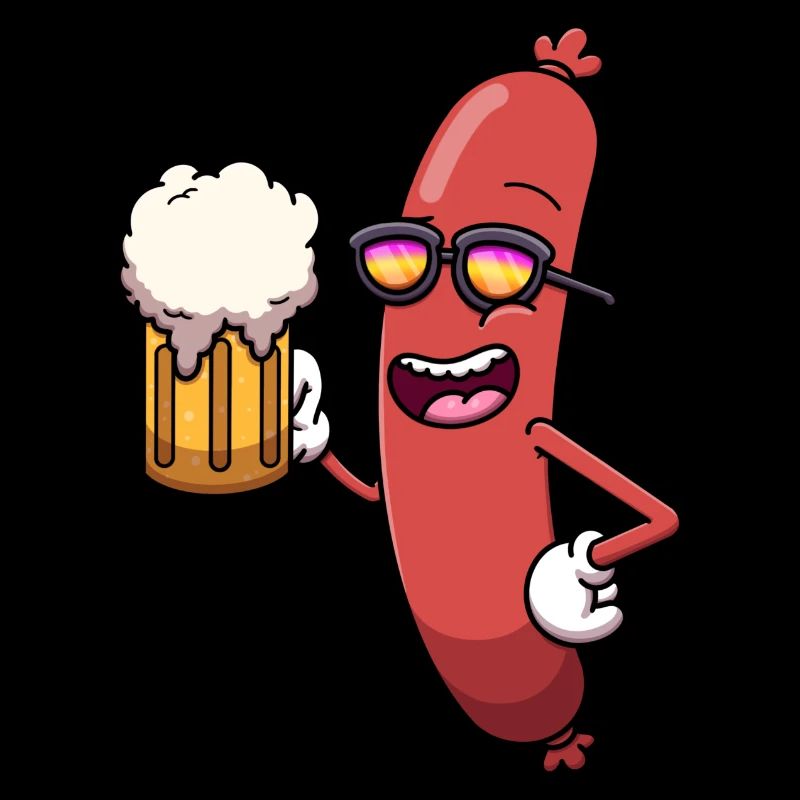 Kühle Wurst mit Bier