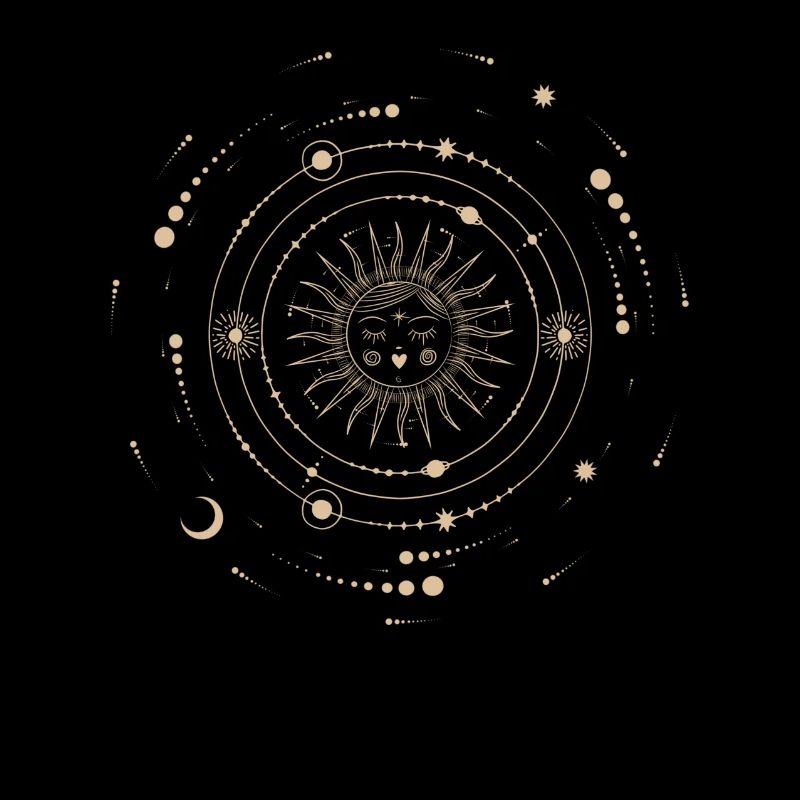 Moon, Sun, Esoteric, Taro, Boho, Henna, witch