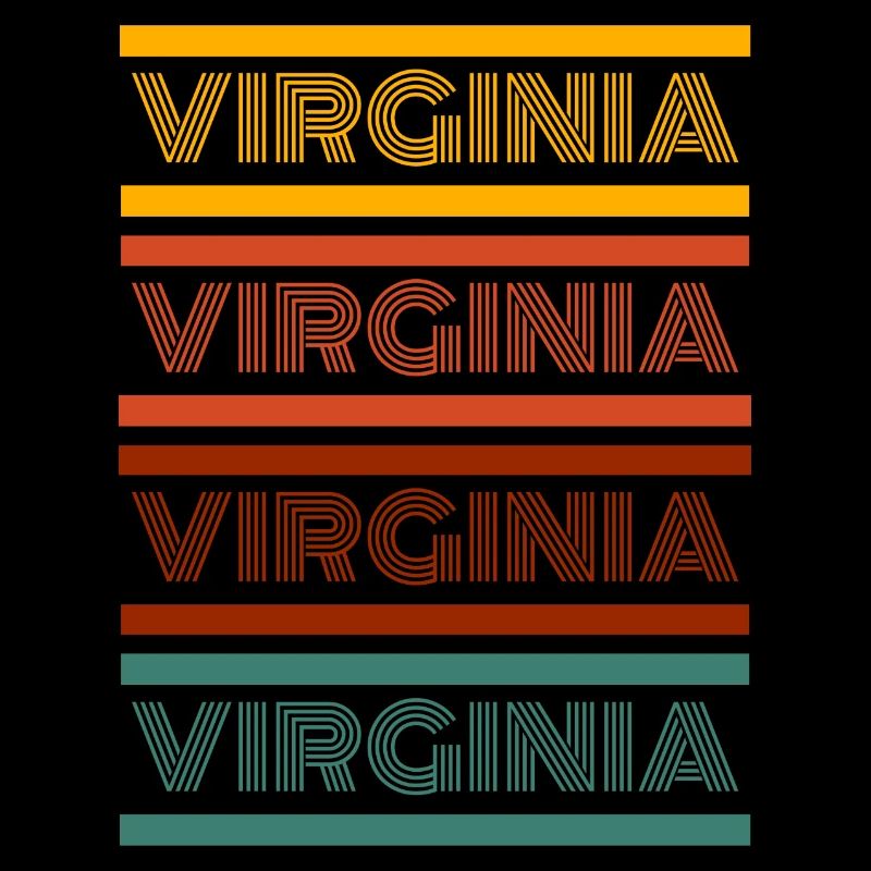 Virginia Text in Different Color Design